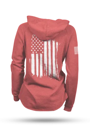 America - Lightweight Women's V-Neck Hoodie