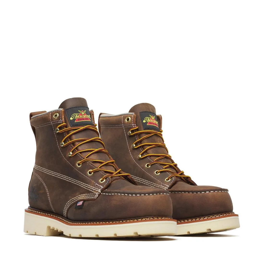 American Heritage 6" Steel-Toe Moc Toe Boot Maxwear 90 Trail Crazy Horse