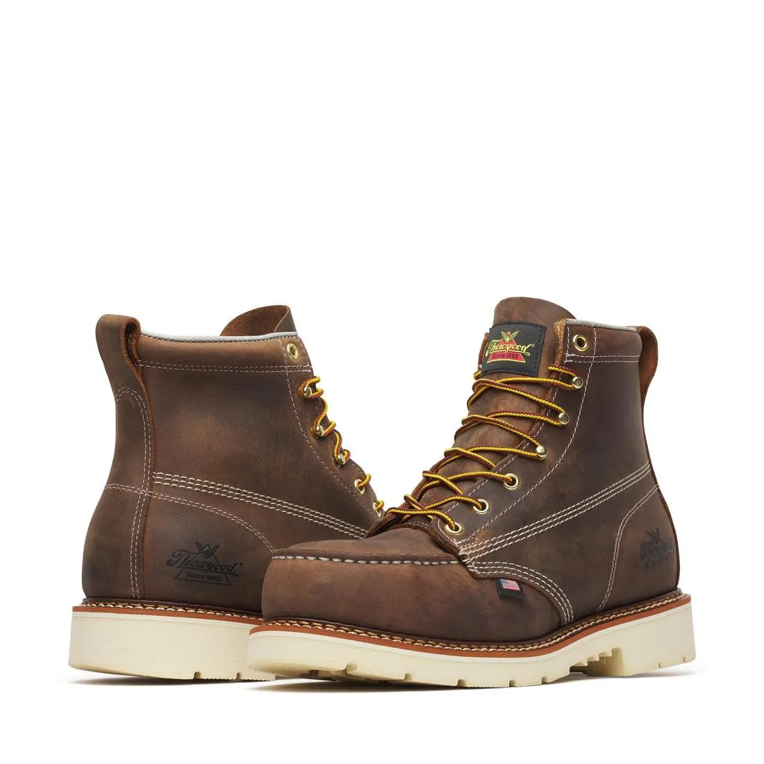 American Heritage 6" Steel-Toe Moc Toe Boot Maxwear 90 Trail Crazy Horse