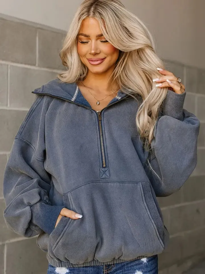 Ampersand Ave Cool Blue Halfzip