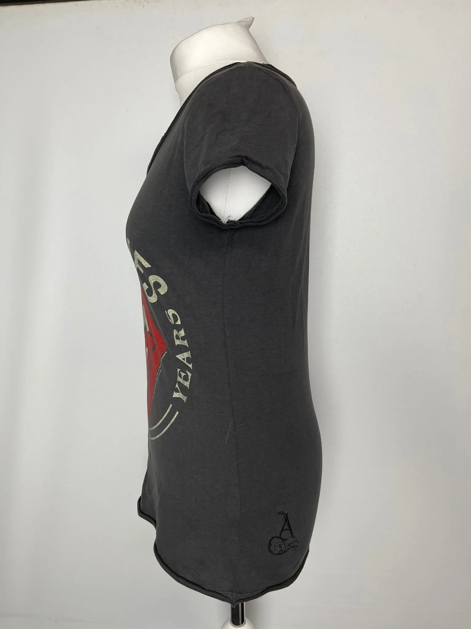 Amplified Grey Rolling Stones Top Large