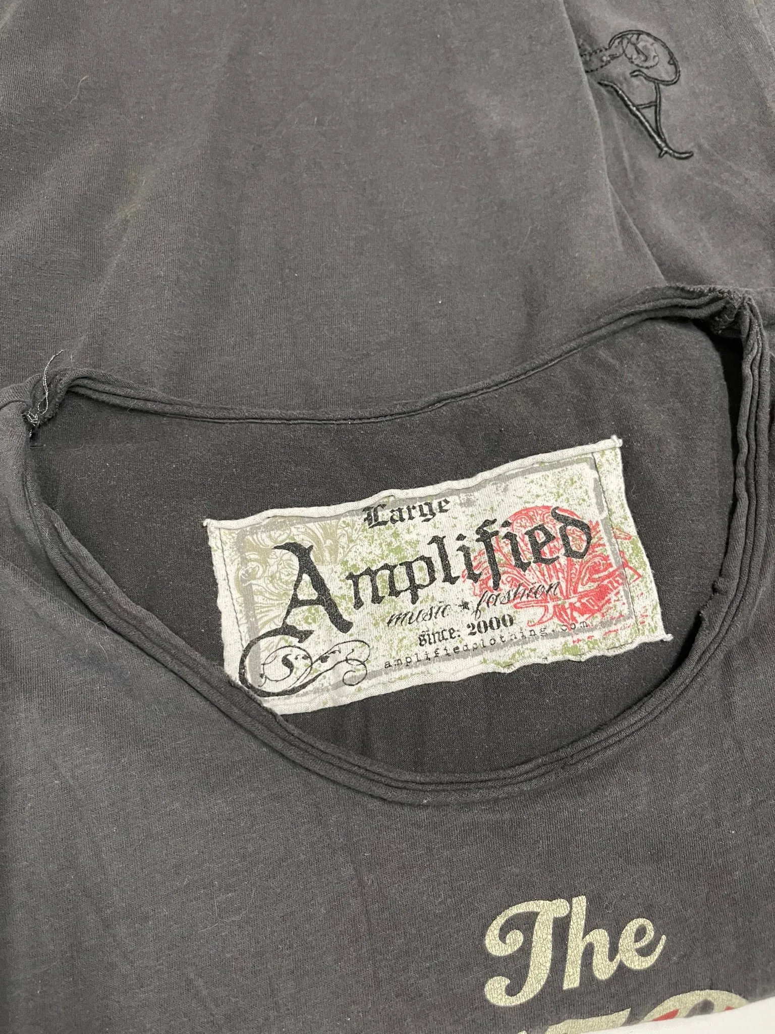 Amplified Grey Rolling Stones Top Large