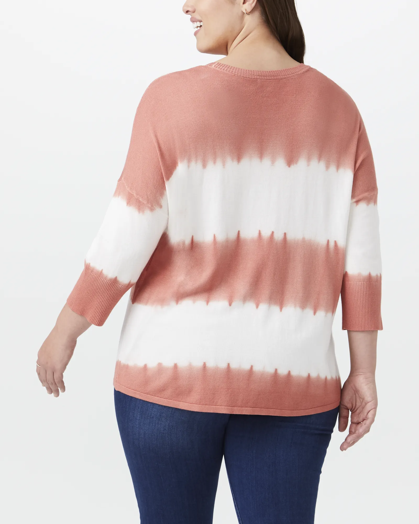Angela Tie-Dye Sweater | Coral / White