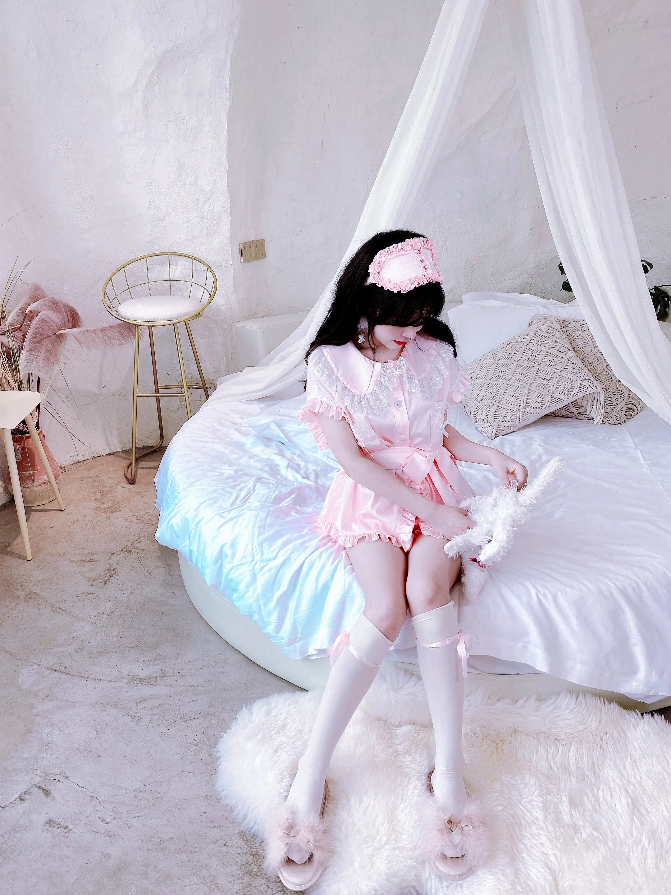 Angelic Rosé Satin Lounge wear set