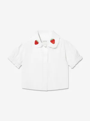 Angels Face Girls Strawberry Blouse in White