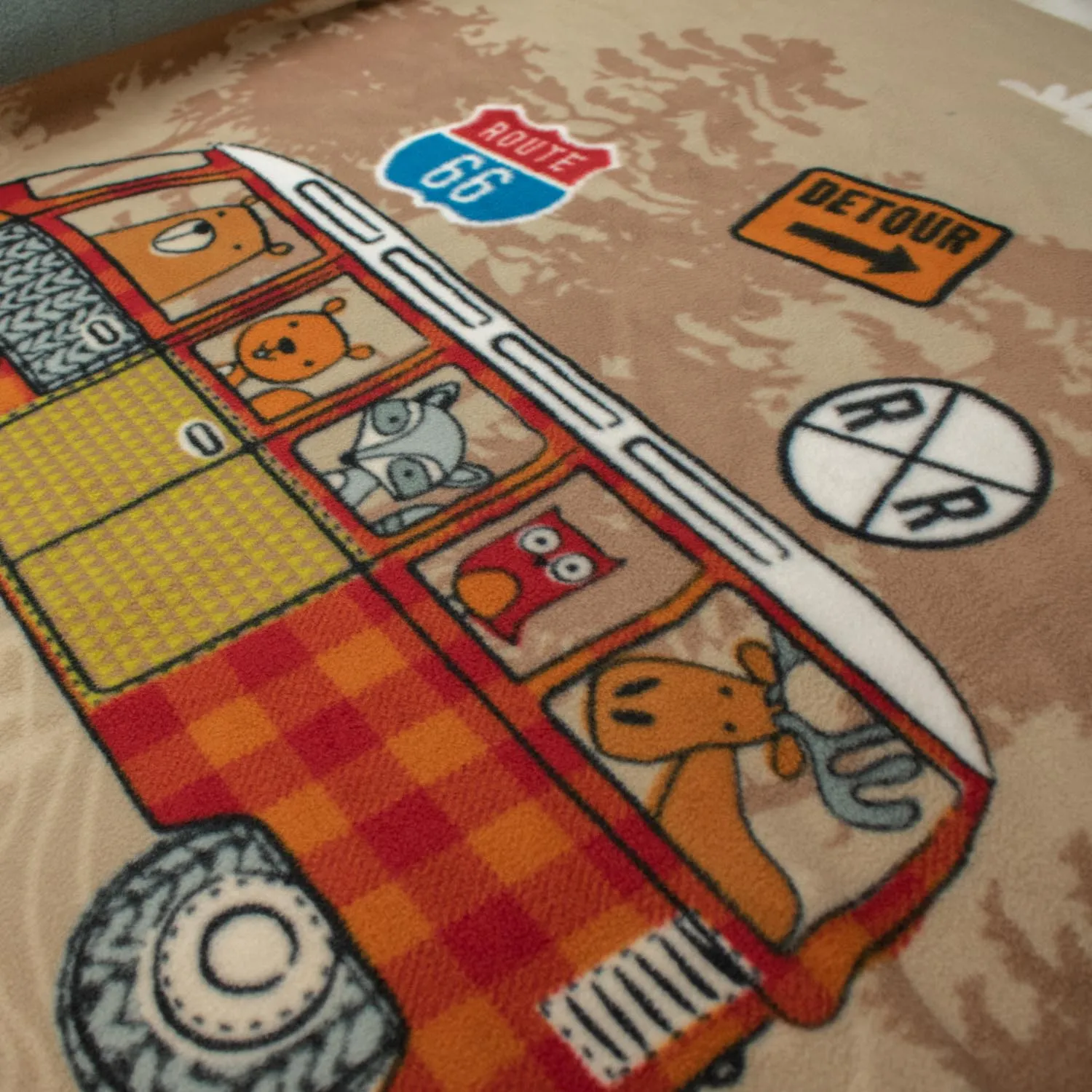 Animal Bus Print Printed Polar Fleece Design 182  - 1.28M Panel