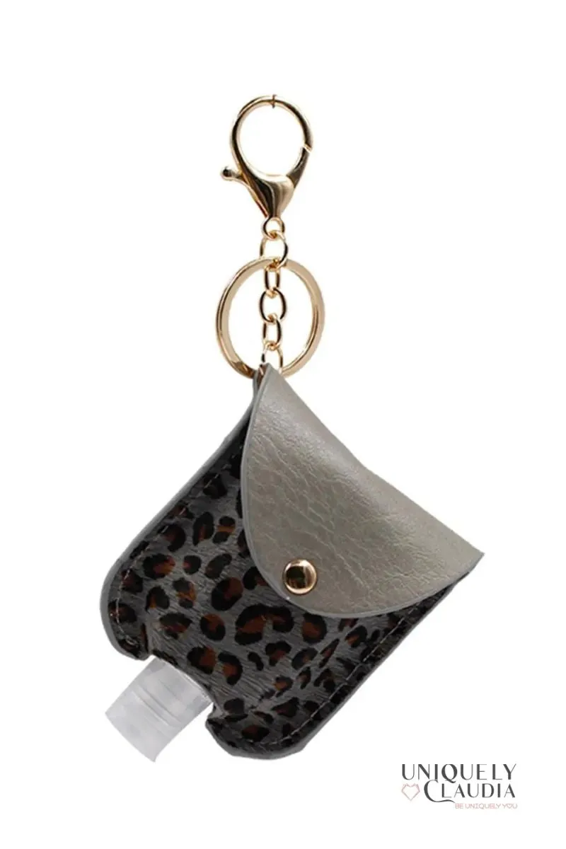 Animal Print Hand Sanitizer Keyring Holder