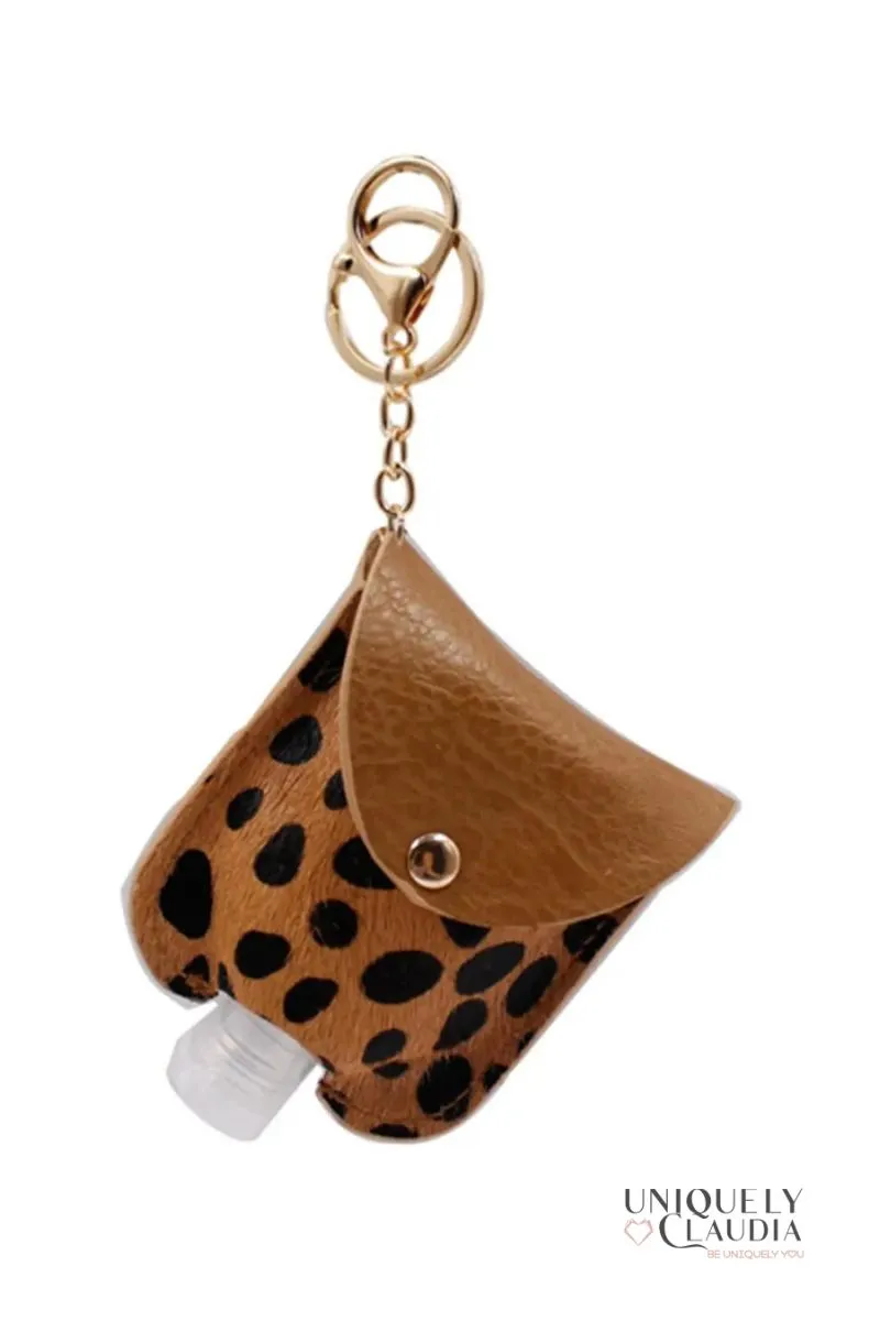 Animal Print Hand Sanitizer Keyring Holder