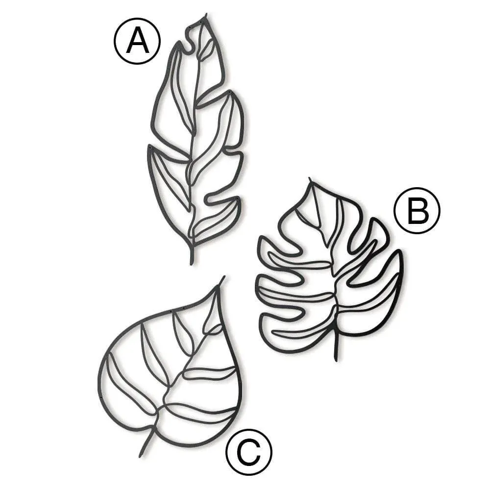Animula Three Leaves Metal Wall Decor