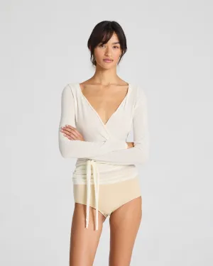 Anne Wool Wrap Top - Off White