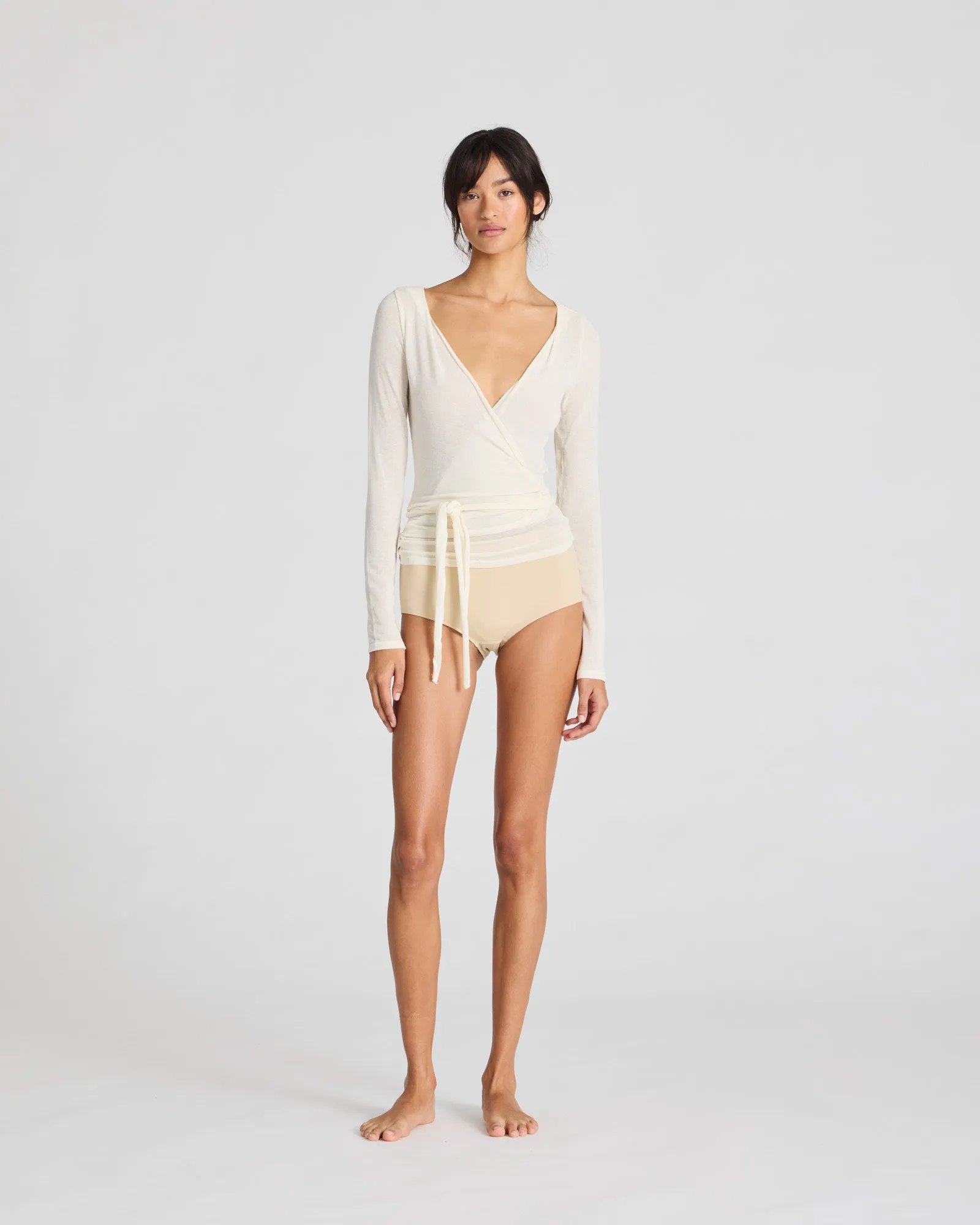 Anne Wool Wrap Top - Off White