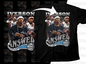 Answer Iverson Allen Sixers Basketball Superstar Bootleg Graphic Png Digital Download
