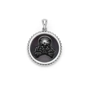 Anthem Black Agate Skull Crossbone Amulet