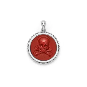 Anthem Red Jasper Skull Crossbone Amulet