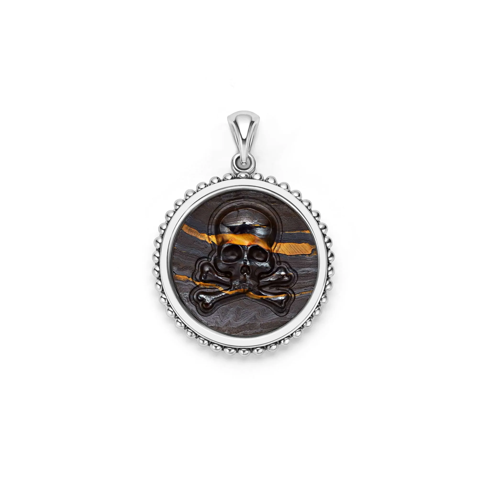 Anthem Tiger Iron Skull Crossbone Amulet