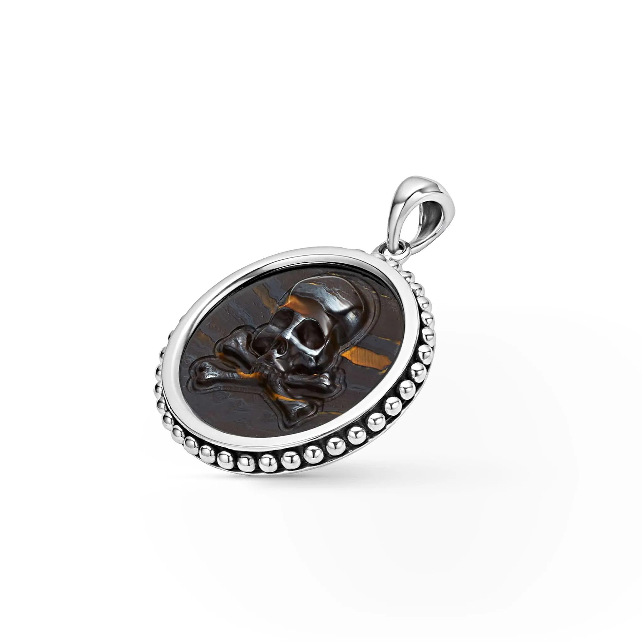Anthem Tiger Iron Skull Crossbone Amulet