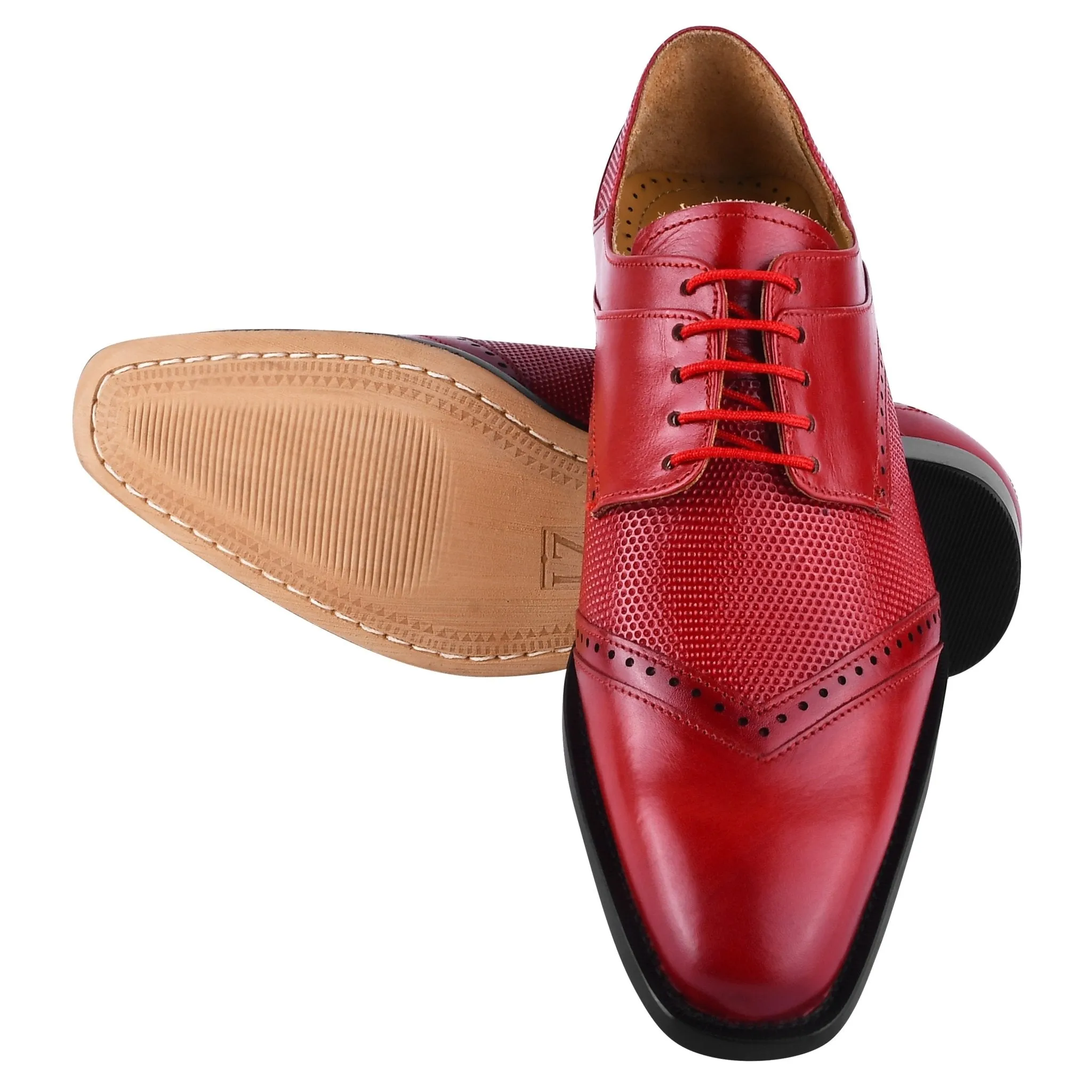 Anthony Genuine Leather Oxford Style Tread Design Dress Shoes