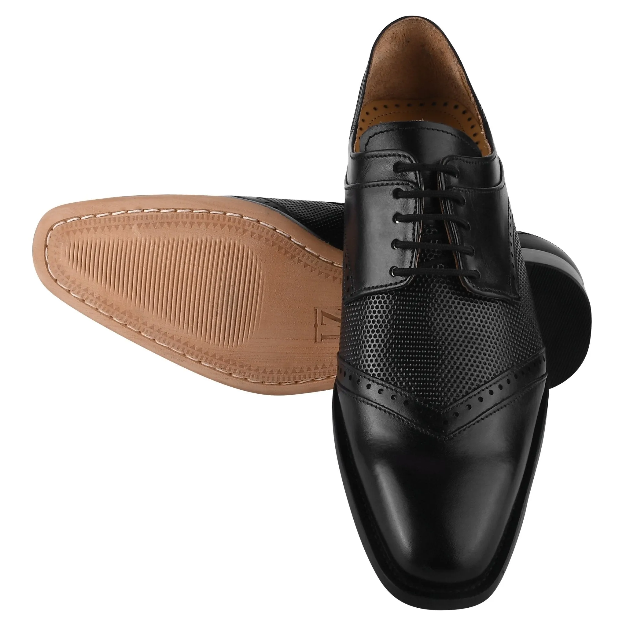 Anthony Genuine Leather Oxford Style Tread Design Dress Shoes