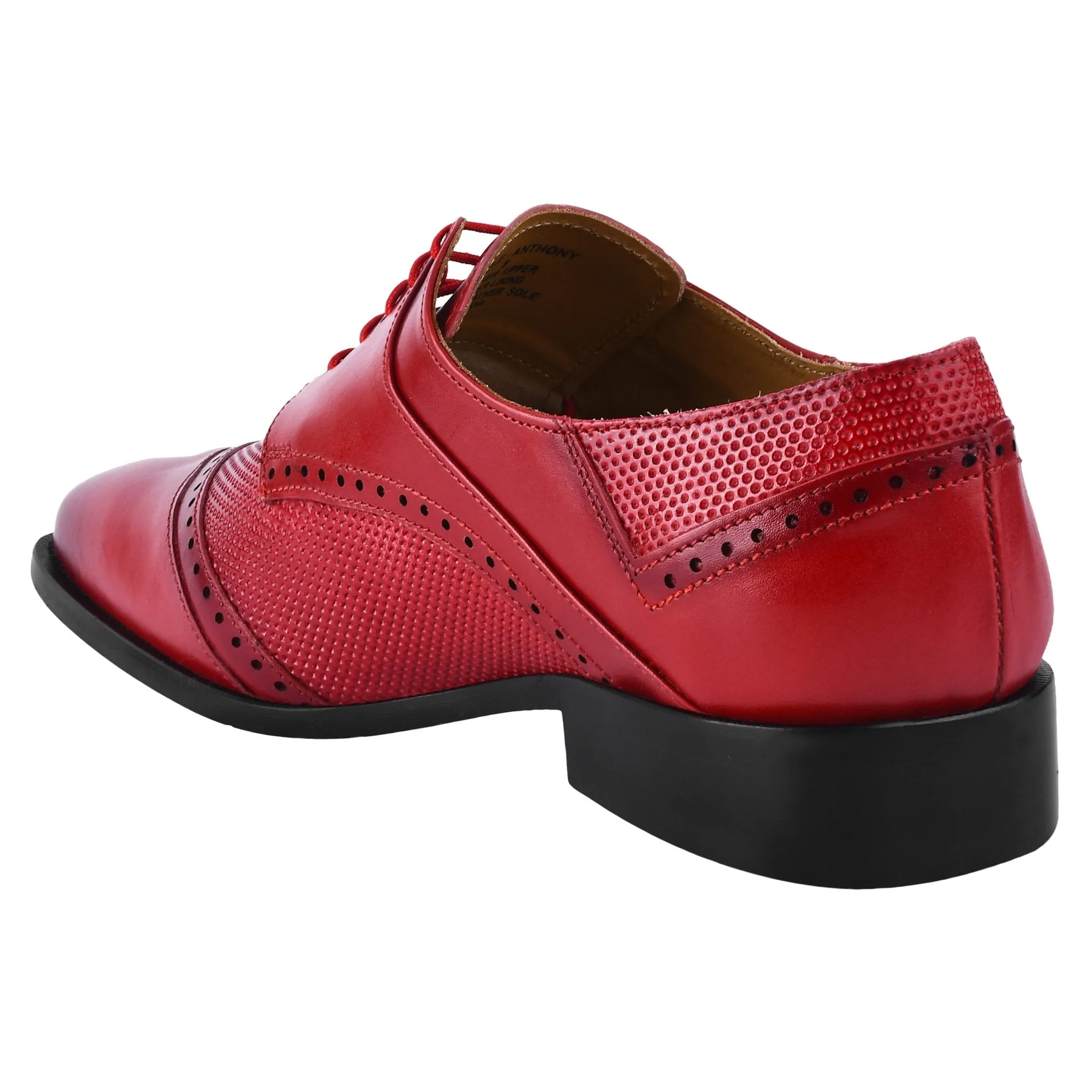 Anthony Genuine Leather Oxford Style Tread Design Dress Shoes