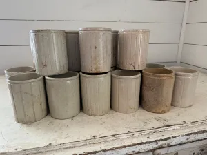 Antique English Stoneware Preserves Jars Sold Individually Crock - jam pot - marmalade pot