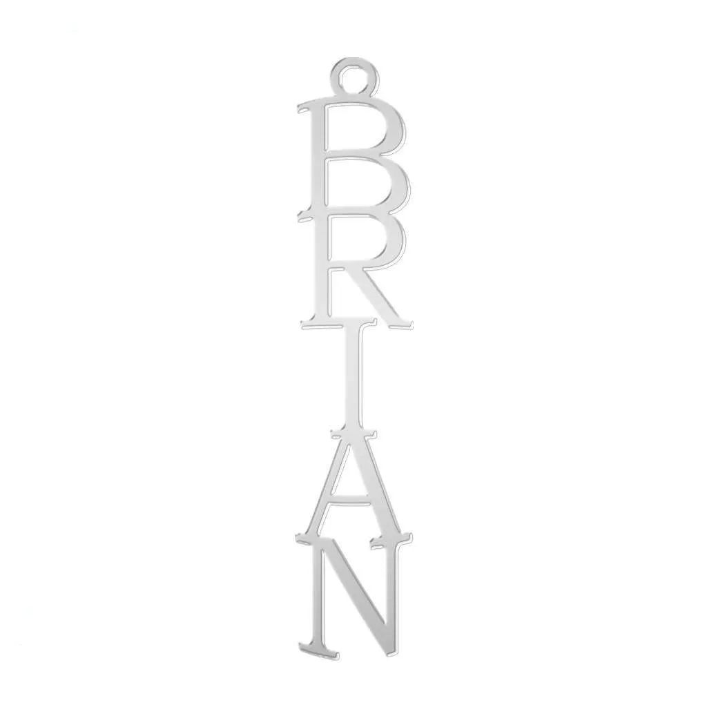 Antique Serif Vertical Personalized Name Necklace