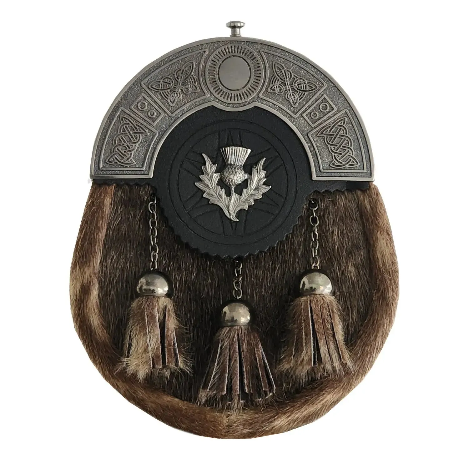 Antique Thistle Badge Seal Skin Dress Sporran