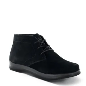 Apex A500w Paige Suede Lace-up Women's Ankle Boot In Black