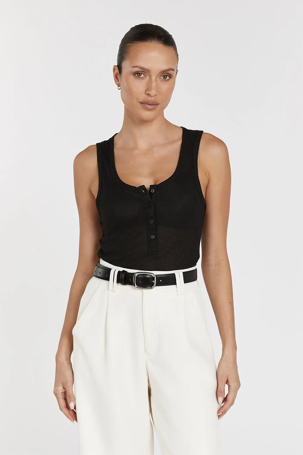 ARDEN BLACK KNIT TANK