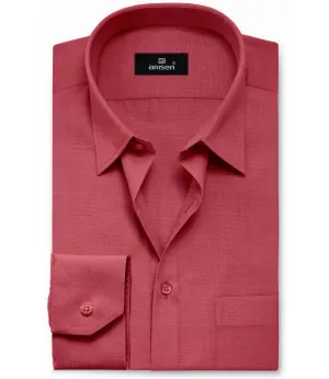 ARISER Uber Ruby Red Cotton Rich Blend Solid Formal Slim Fit Full Sleeve Shirt for Men (Pack of 1) - UB90805