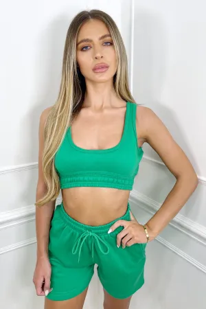 Arlette green cropped bralette top