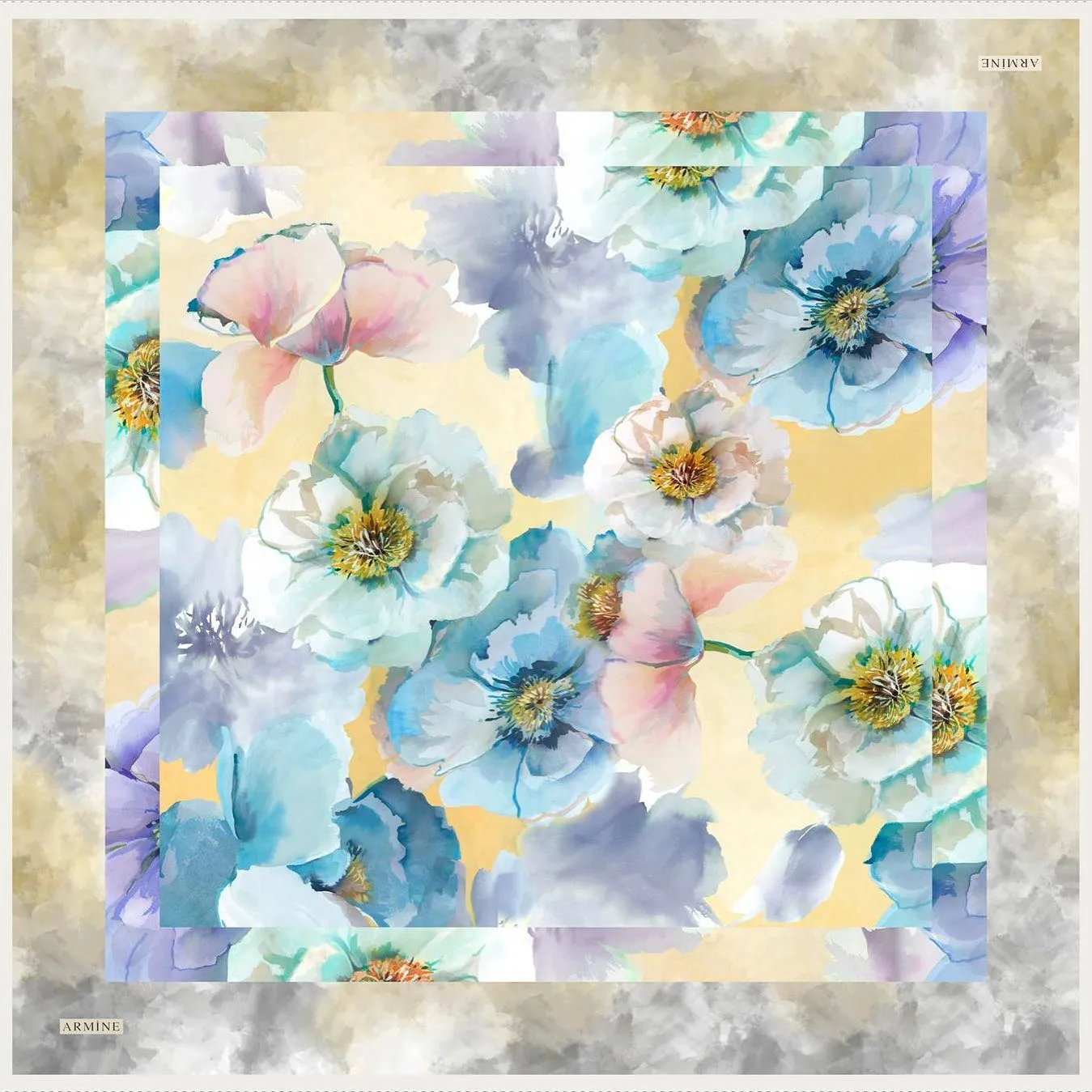 Armine Pansies Silk Scarf No. 1