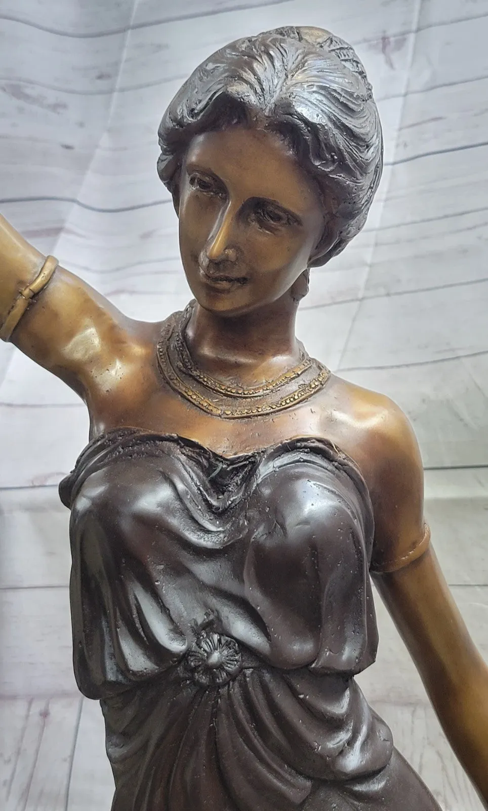 Art Deco/Nouveau Hot Cast Tall Woman French Lamp Bronze Sculpture Statue Deal