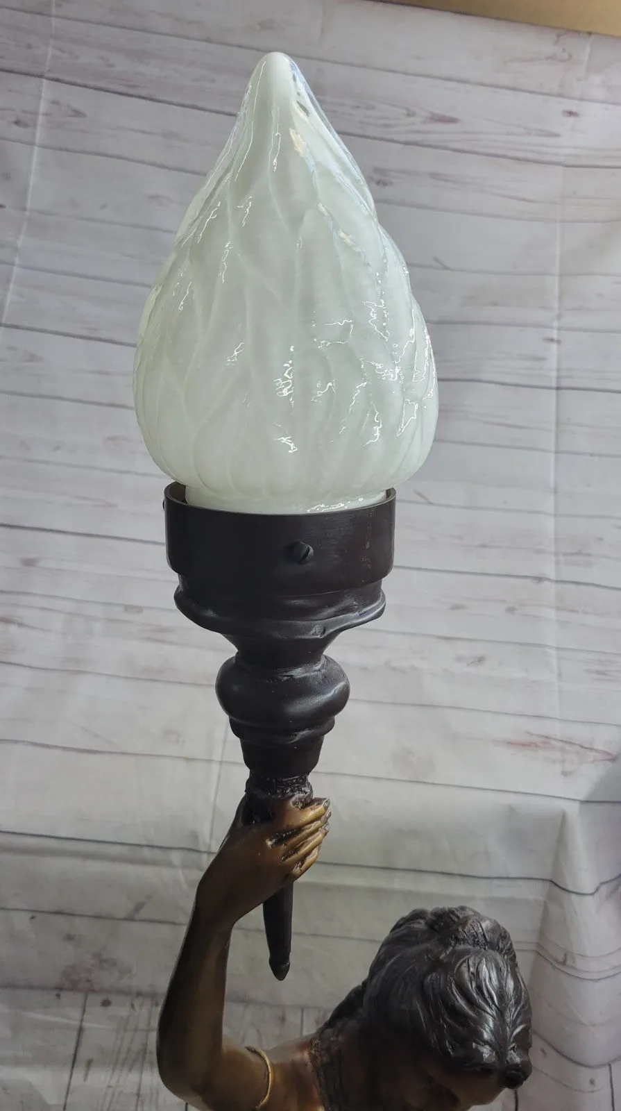 Art Deco/Nouveau Hot Cast Tall Woman French Lamp Bronze Sculpture Statue Deal