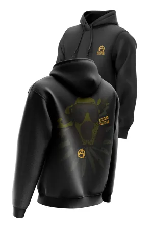 AS 'GAS MASK' HOODIE - BLACK