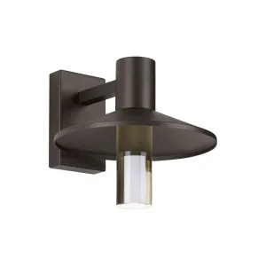 Ash 12 In. LED Hi-Output Outdoor Wall Sconce 1115 Lumens 3000K Button Photocontrol Bronze Finish Clear Cylinder