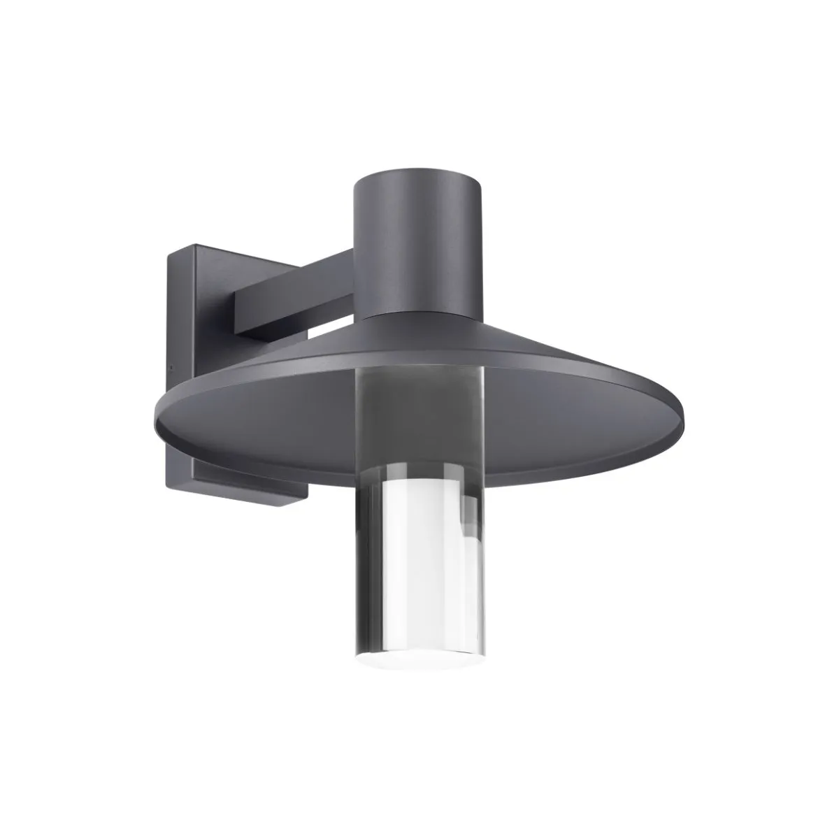 Ash 16 In. LED Lo-Output Outdoor Wall Sconce 591 Lumens 3000K Gray Finish Clear Cylinder