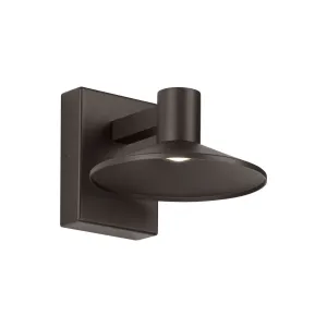 Ash 8 In. LED Lo-Output Outdoor Wall Sconce 300 Lumens 3000K Surge Protection Bronze Finish Clear Lens