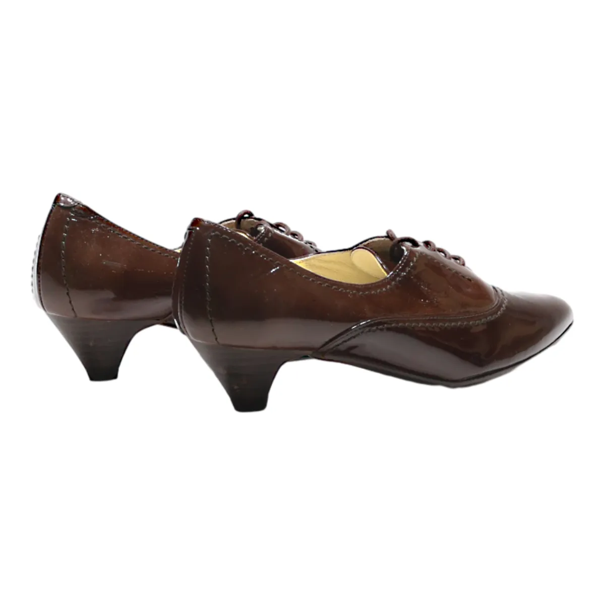 ASHLEY BROOKE Heeled Oxford Shoes Brown Leather Womens UK 2