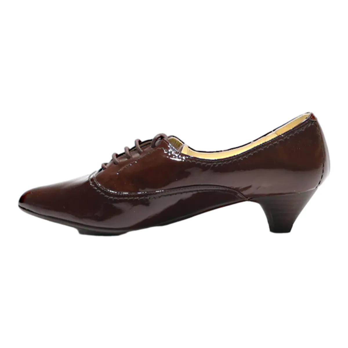 ASHLEY BROOKE Heeled Oxford Shoes Brown Leather Womens UK 2