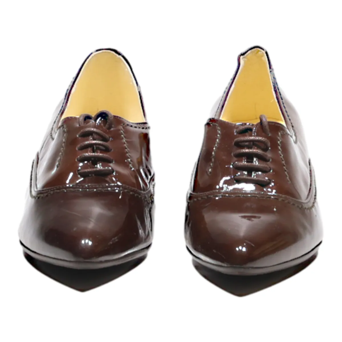 ASHLEY BROOKE Heeled Oxford Shoes Brown Leather Womens UK 2