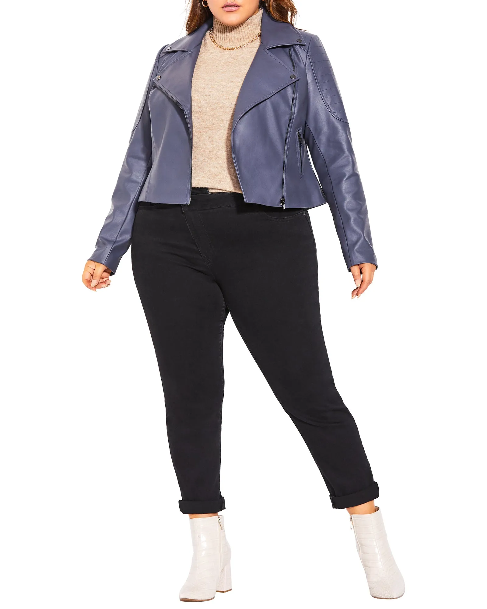 Ashley Moto Jacket | Charcoal Grey