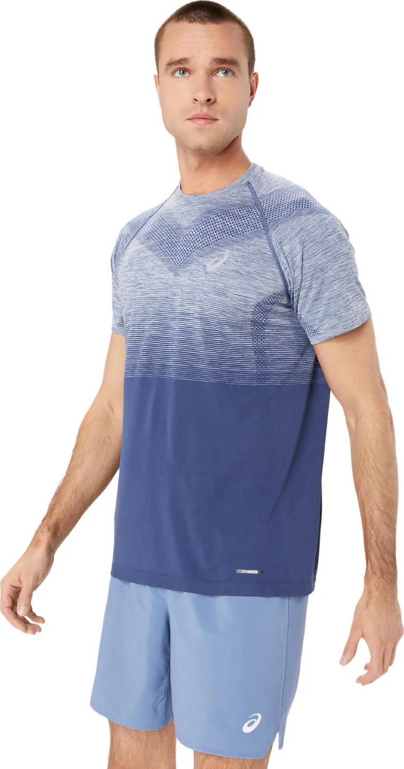 Asics Men&#x27;s Seamless SS Top Denim Blue/Thunder Blue | Buy Asics Men&#x27;s Seamless SS Top Denim Blue/Thunder Blue here | Outnorth