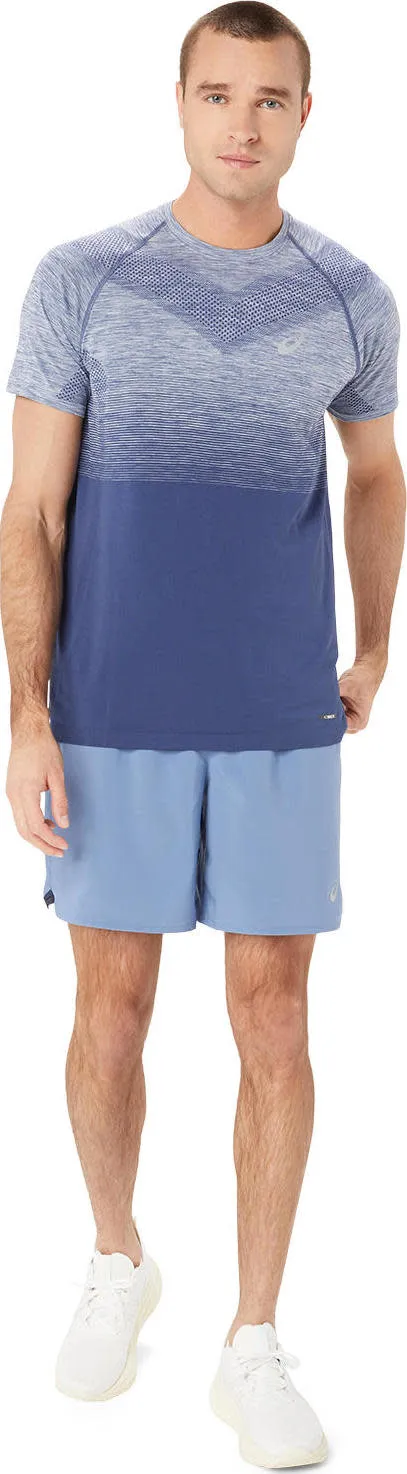 Asics Men&#x27;s Seamless SS Top Denim Blue/Thunder Blue | Buy Asics Men&#x27;s Seamless SS Top Denim Blue/Thunder Blue here | Outnorth
