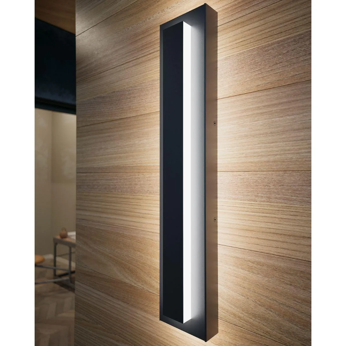 Aspen 26 In. LED Oudoor Wall Sconce 1060 Lm 3000K in line fuse Surge Protection Gray Finish