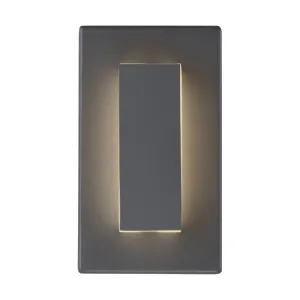 Aspen 8 In. LED Oudoor Wall Sconce 390 Lm 3000K in line fuse Gray Finish