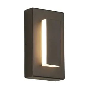 Aspen 8 In. LED Oudoor Wall Sconce 390 Lm 3000K in line fuse Surge Protection Bronze Finish