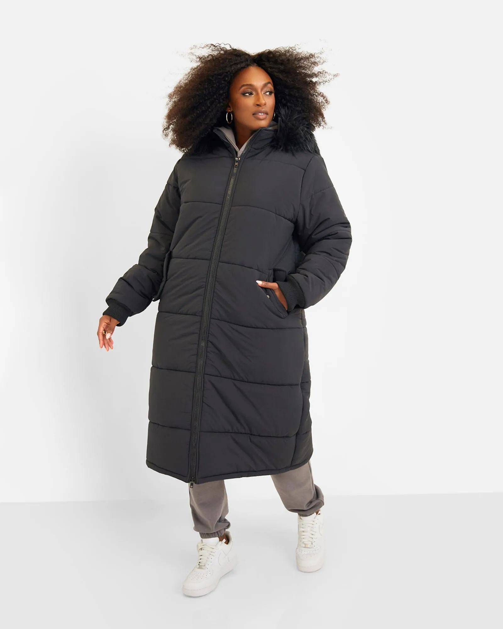 Aspen Hooded Puffer Coat | Black