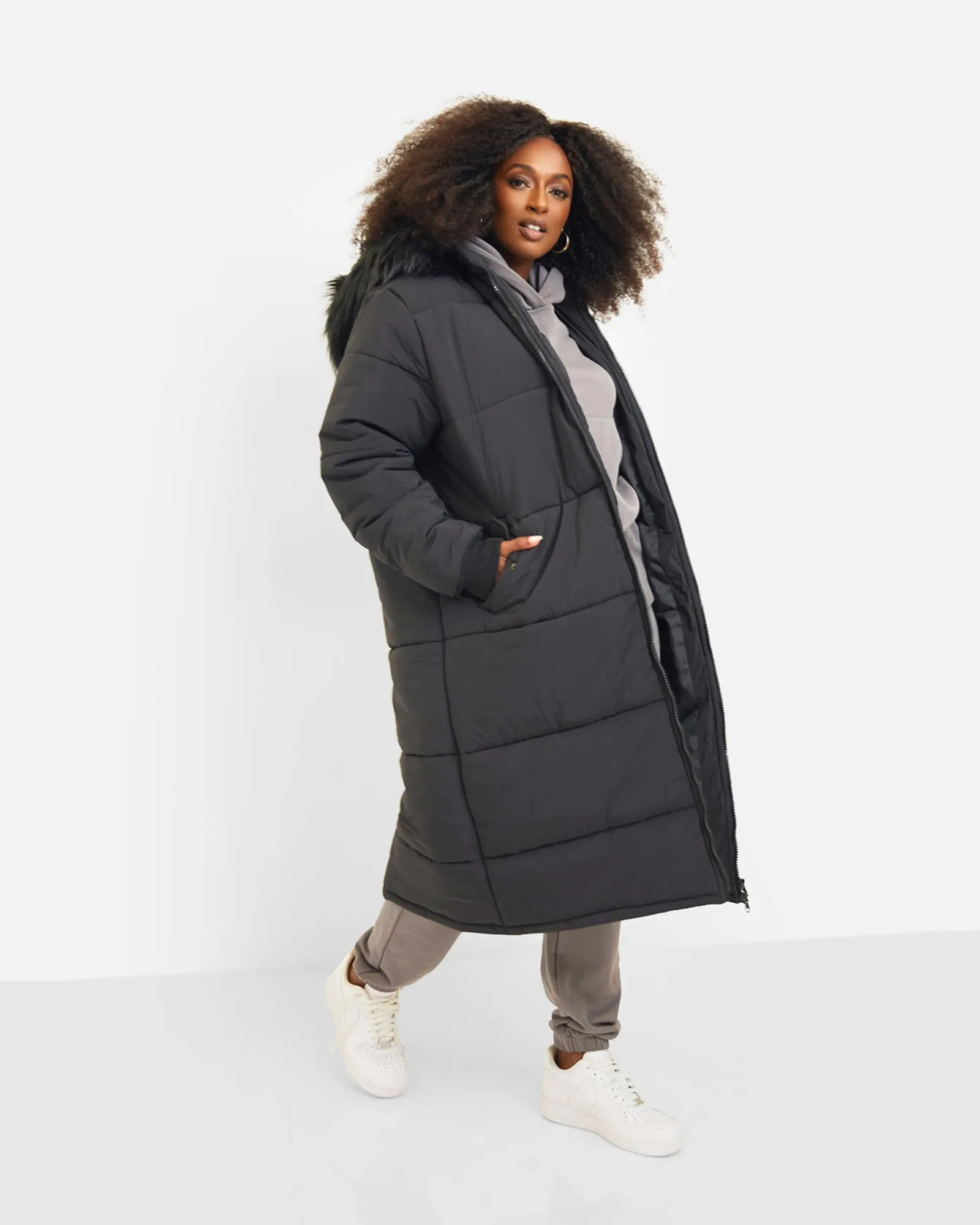 Aspen Hooded Puffer Coat | Black