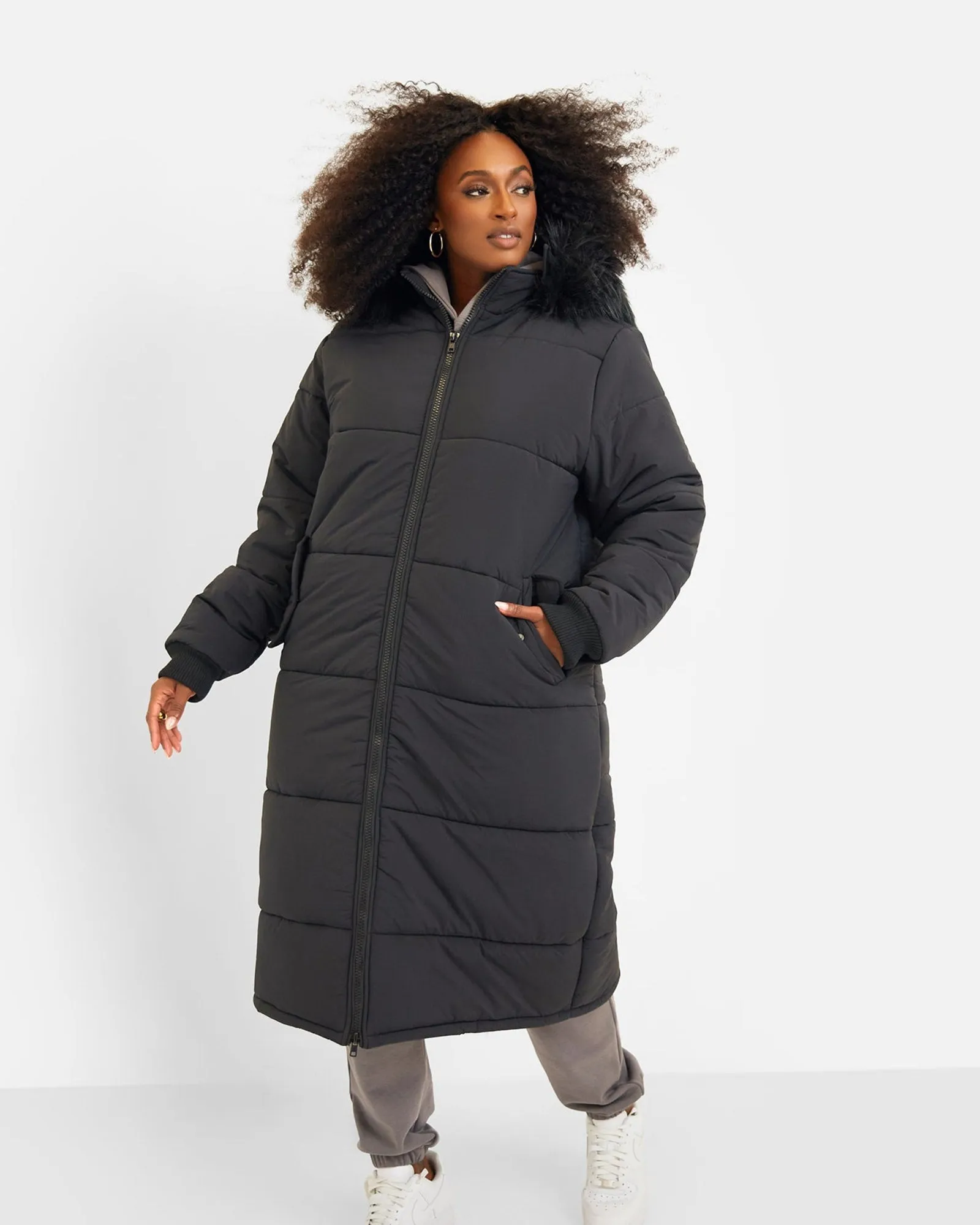 Aspen Hooded Puffer Coat | Black