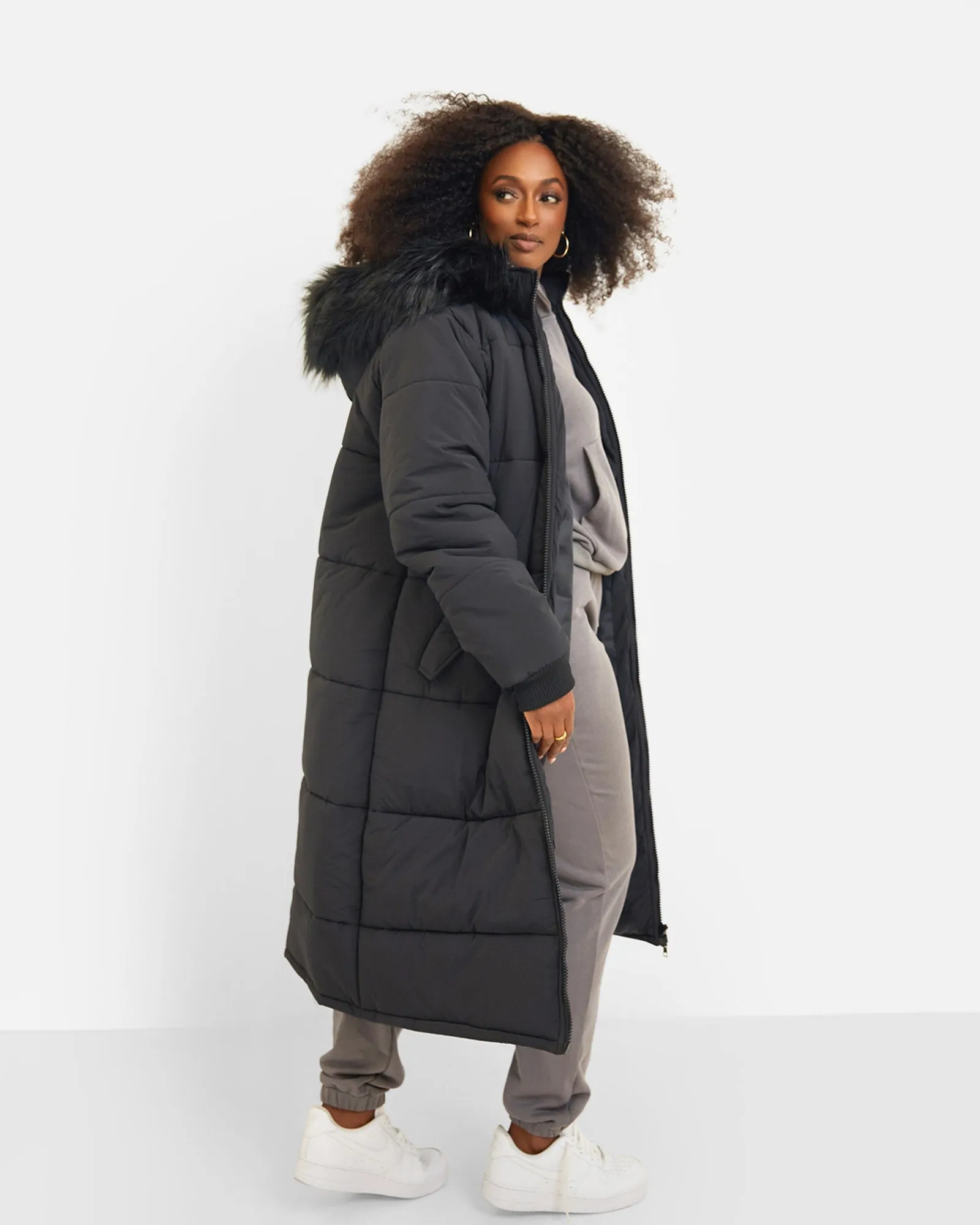 Aspen Hooded Puffer Coat | Black